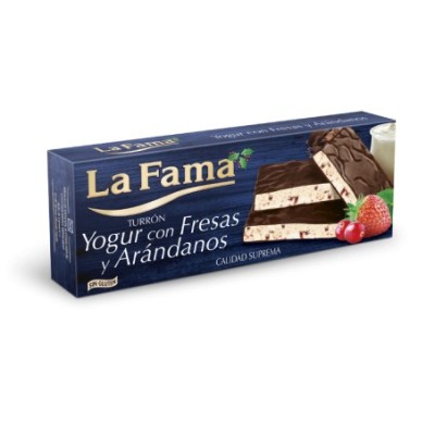 Turrón de Yogurt de Fresa y Arandanos, La Fama - 150g