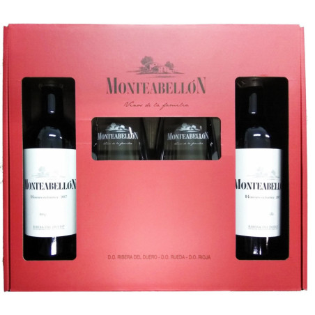 Tinto Monteabellón crianza estuche 2 botellas +2 copas